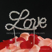 Crystal Love Letter Cake Topper Rhinestone Wedding Cake Topper para Cake